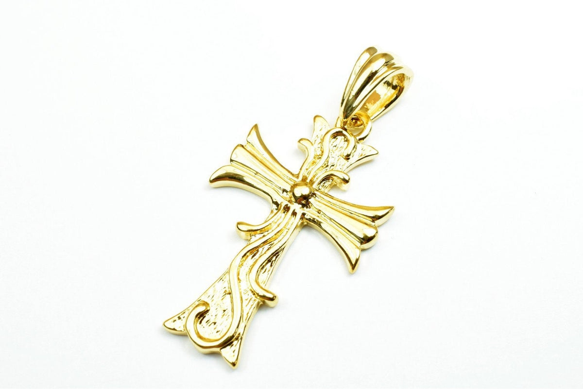 18K as Gold Filled* Cross Pendants Size 38x22mm, Christian Religious Cross Charm, First Communion Baby Baptism For Jewelry...