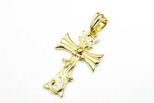 18K as Gold Filled* Cross Pendants Size 38x22mm, Christian Religious Cross Charm, First Communion Baby Baptism For Jewelry...
