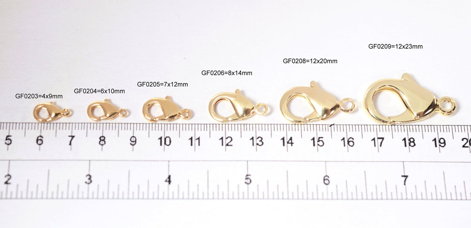 Gold filled Alternative Findings, EP 18K lobster clasp Findings sizes: 4x9mm/6x10mm/7x12mm/8x14mm/12x20mm/12x23mm jewelry...