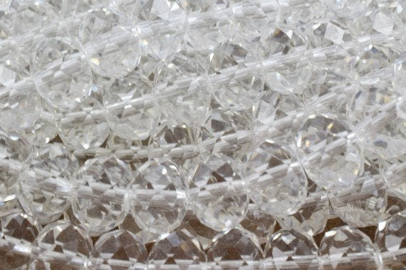 Clear Crystal Donut Rondelle Faceted Beads for Jewelry, Decoration, Chandelier 2x3mm 3x4mm 4x6mm 6x8mm 8x10mm 9x12mm jewel...