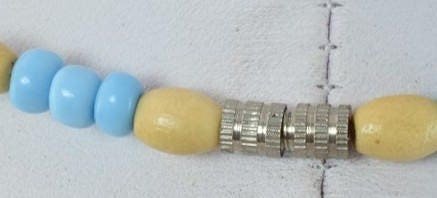 10" Wood Egyptian  Beaded Handmade Necklace, Ceramic Pendant,Tribal Jewelry, Pendant African Wood Necklace Natural Healing...