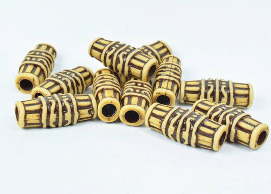 11x26mm African Tube Plastic Resin Beads, Sold by 100PCs, Wholesale beads, Plastic Beads, African Design Beads, 4mm hole o...