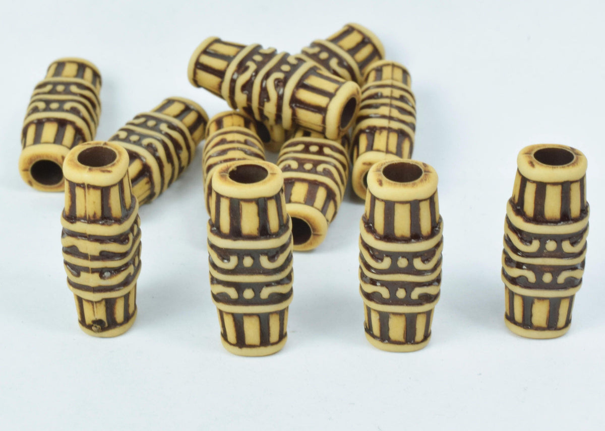 11x26mm African Tube Plastic Resin Beads, Sold by 100PCs, Wholesale beads, Plastic Beads, African Design Beads, 4mm hole o...