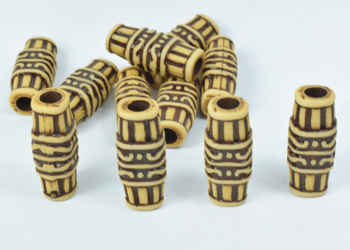 11x26mm African Tube Plastic Resin Beads, Sold by 100PCs, Wholesale beads, Plastic Beads, African Design Beads, 4mm hole o...
