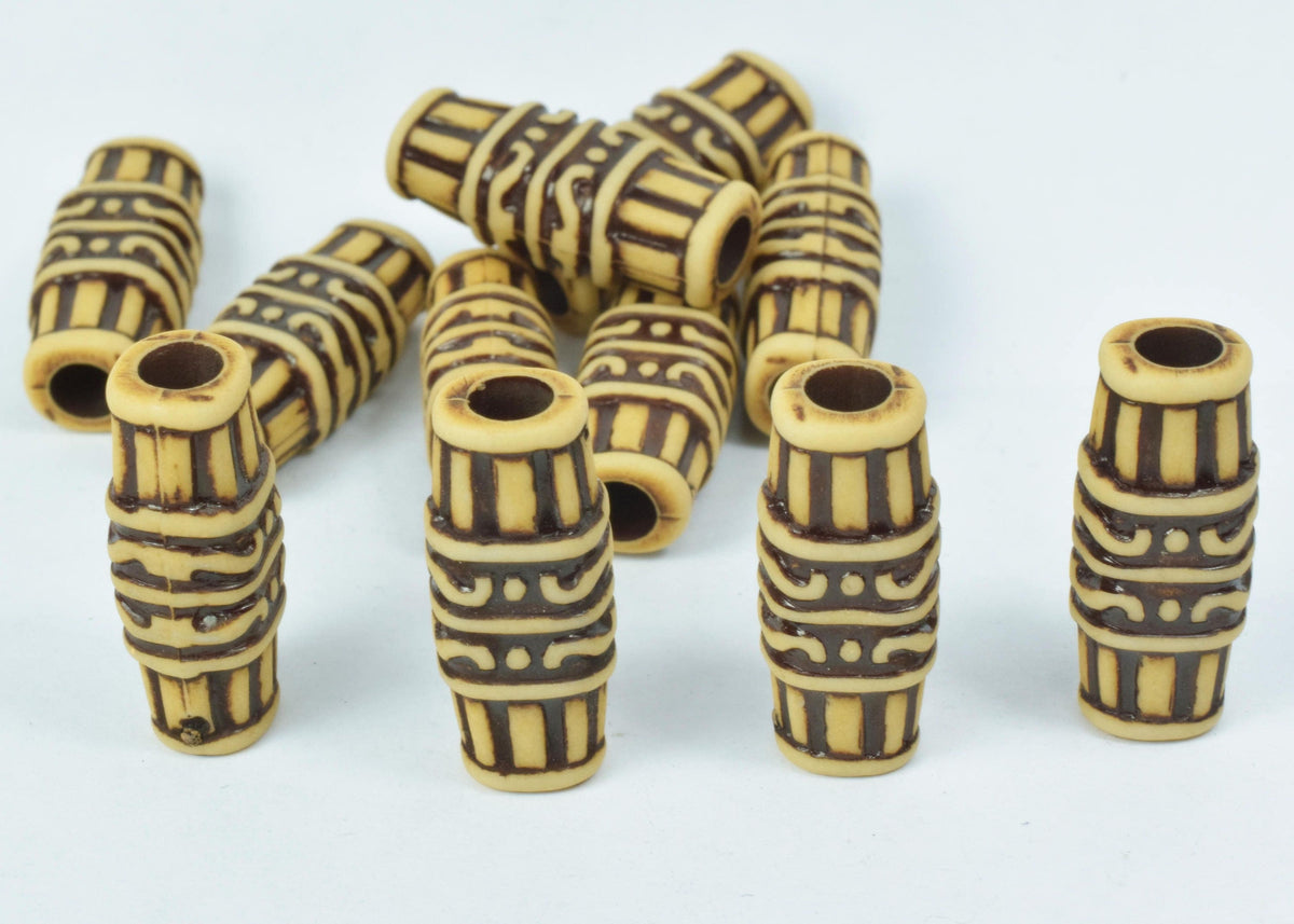 11x26mm African Tube Plastic Resin Beads, Sold by 100PCs, Wholesale beads, Plastic Beads, African Design Beads, 4mm hole o...