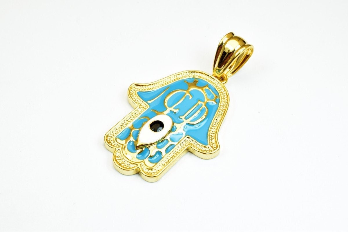 18k as gold filled* hamsa hand pendant charm some with cubic zircon (cz) rhinestone 5 styles for jewelry making gp91, gp92...