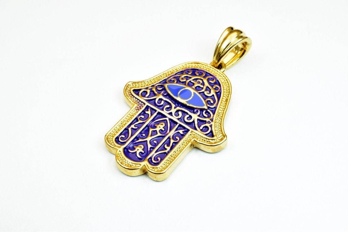 18k as gold filled* hamsa hand pendant charm some with cubic zircon (cz) rhinestone 5 styles for jewelry making gp91, gp92...