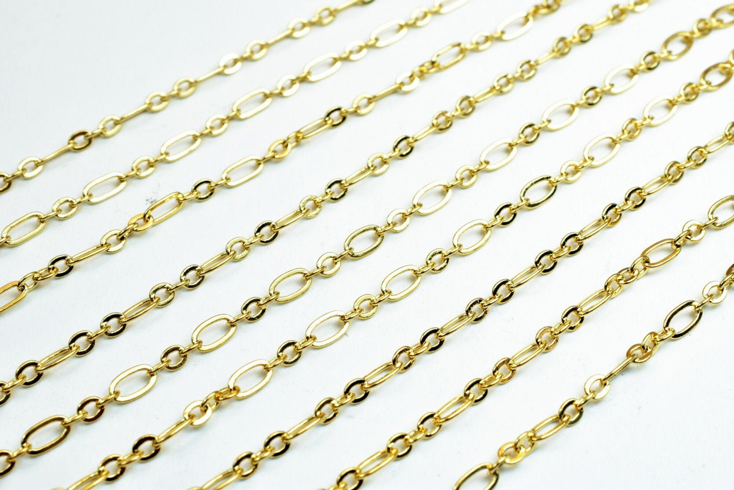 Gold Filled EP Long Cable Chain 18KT Gold Filled Size 17 1/4" Long 2mm Width 0.5mm Thickness For Jewelry Making Item #CG48...