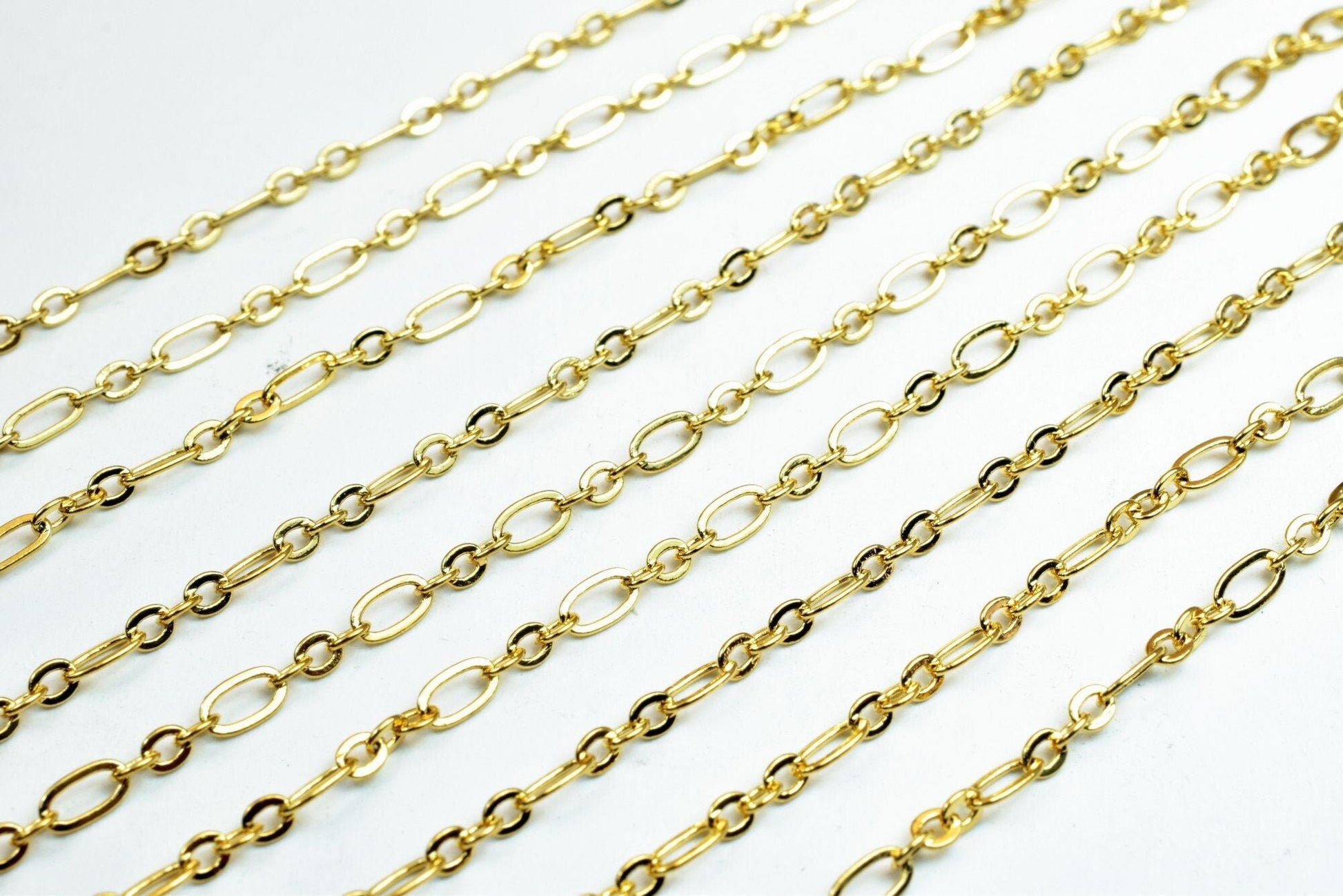 Gold Filled EP Long Cable Chain 18KT Gold Filled Size 17 1/4" Long 2mm Width 0.5mm Thickness For Jewelry Making Item #CG48...