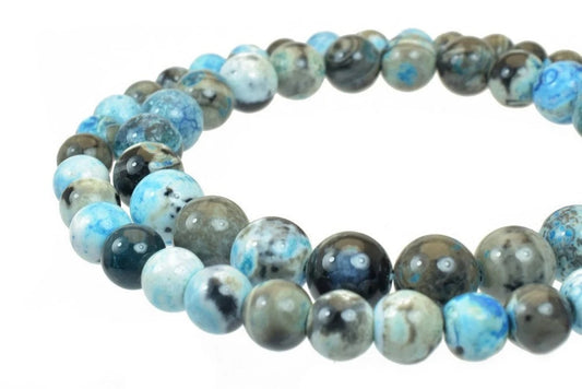 ocean blue crazy agate 8 mm 10 mm gemstone faceted round stone beads natural healing stone chakra stones for jewelry makin...