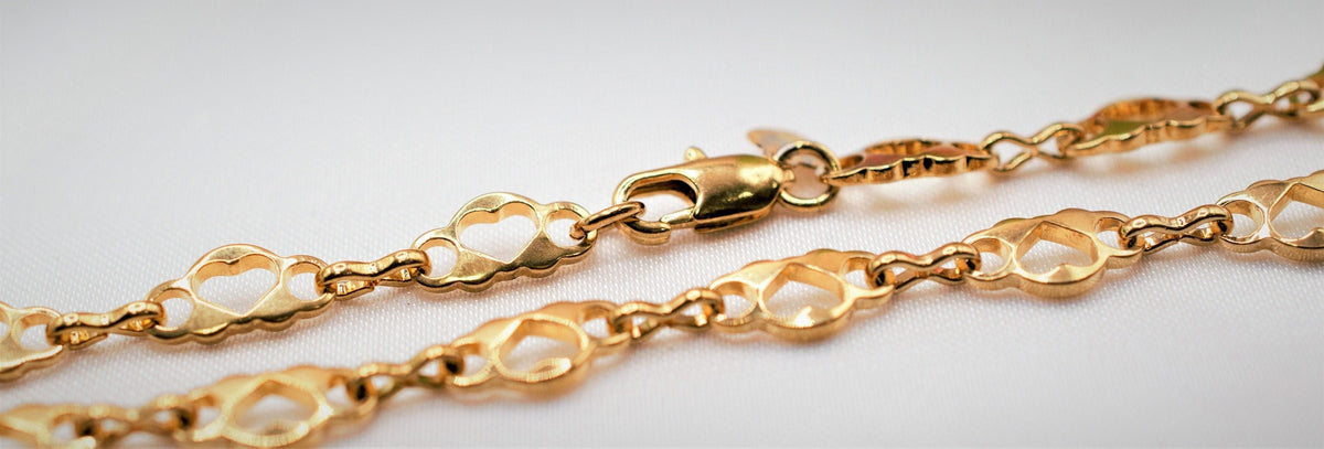 18" inches 18k gold filled EP heart connector chain, 6mm width 1mm thickness, chain findings for jewelry making cg516 jewe...