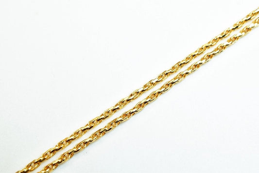 18K Pinky Gold Filled Chain Jewelry Making Supply, 17.9" Length, 1.5mm Thick ( , Tarnish Resistant Finish)
