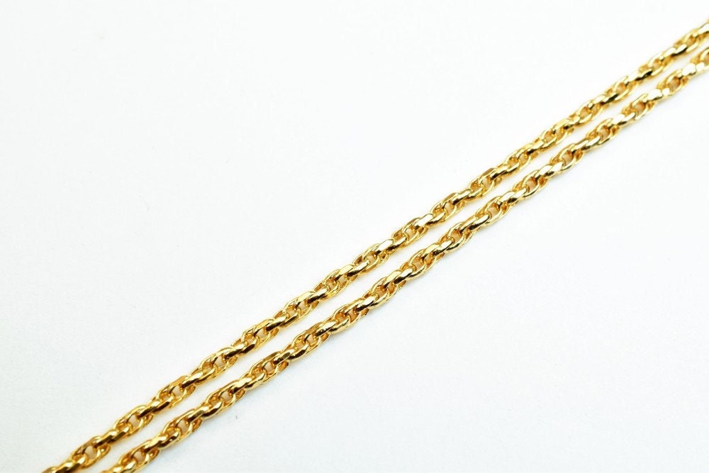 18K Pinky Gold Filled Chain Jewelry Making Supply, 17.9" Length, 1.5mm Thick ( , Tarnish Resistant Finish)