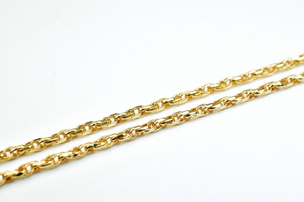 18K Pinky Gold Filled Chain Jewelry Making Supply, 17.9" Length, 1.5mm Thick ( , Tarnish Resistant Finish)