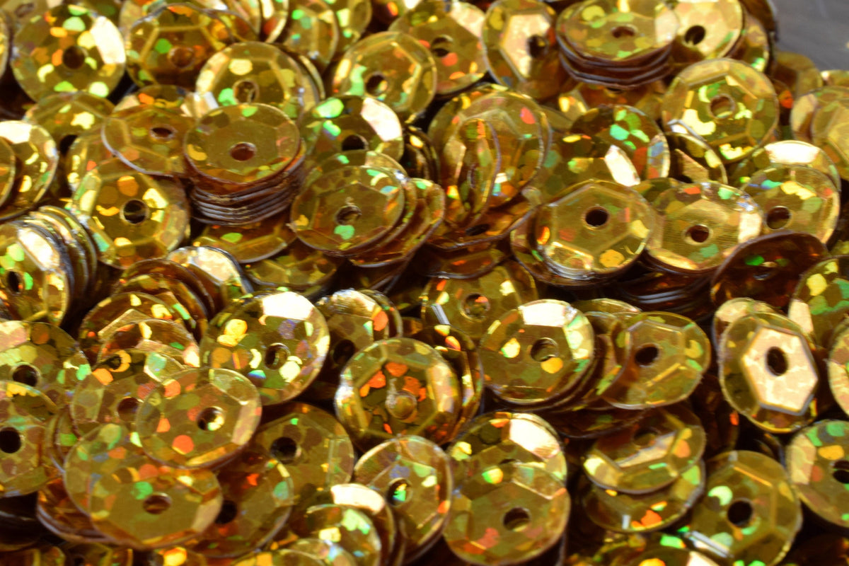 3/4/6mm Deep Gold  Glossy Cup Iridescent Sequins Sheen Round Sequins/Loose Paillettes,Wholesale Sequins,Shimmering Sequin...