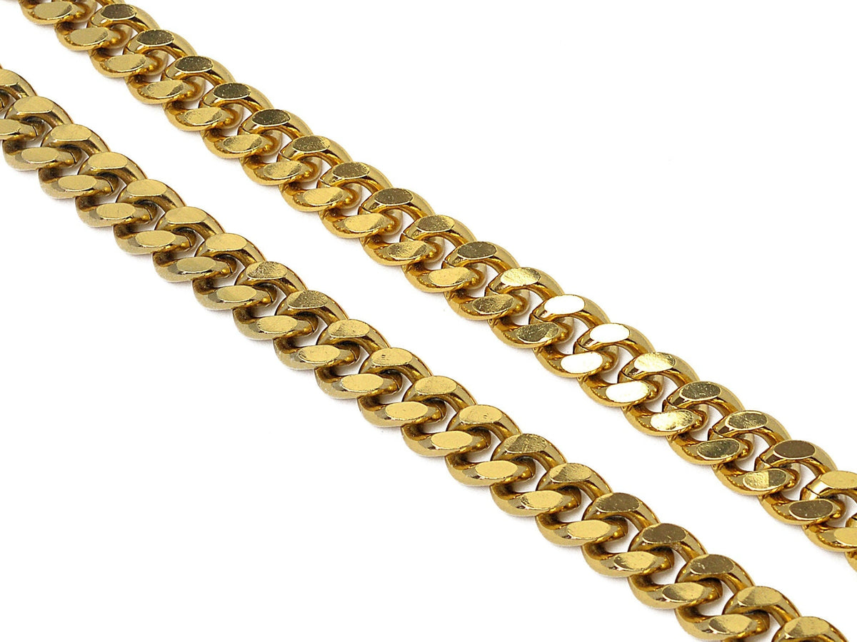 18K Gold Filled Alternative Cuban Chain: Thick Electro Plated Link Necklace, Tarnish-Resistant Finish (13mm/15mm, Sold by Foot)