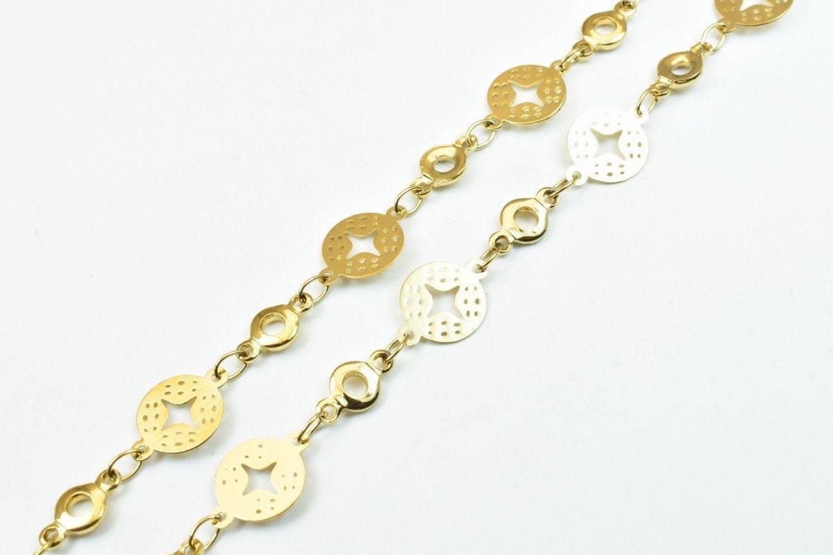 175 Inch Chain Jewelry Making Supply, Gold Filled Alternative (18k , 8mm Width, , Clasp 10x5mm)