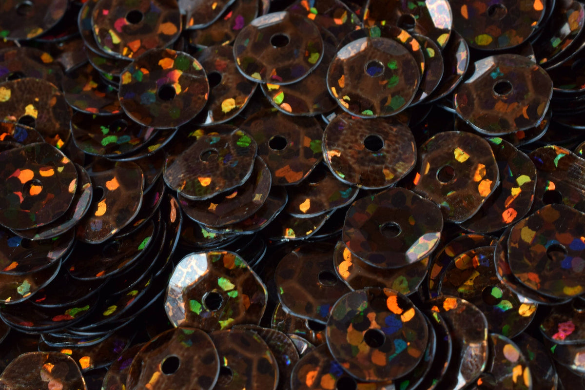 Light Bronze Brown Sheen Round Sequins: 3/6mm Glossy Iridescent Paillettes, 2000pcs Pack | Craft Supplies, Apparel Trim, 0.5-1mm Hole
