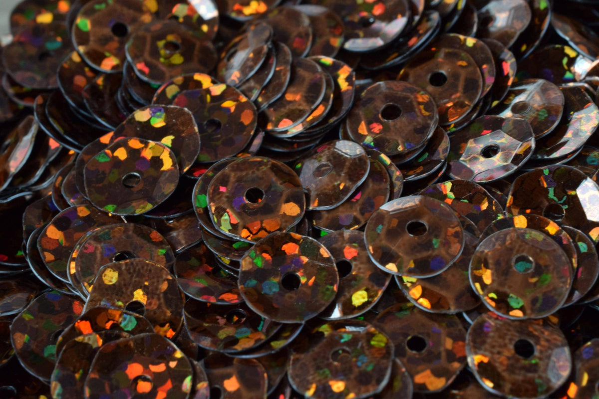 Light Bronze Brown Sheen Round Sequins: 3/6mm Glossy Iridescent Paillettes, 2000pcs Pack | Craft Supplies, Apparel Trim, 0.5-1mm Hole