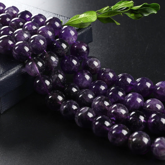 10mm Amethyst Round Gemstone Beads Plain for Jewelry Making Sold by 15.5 inch String,Amethyst Jewelry,Amethyst stones jewe...