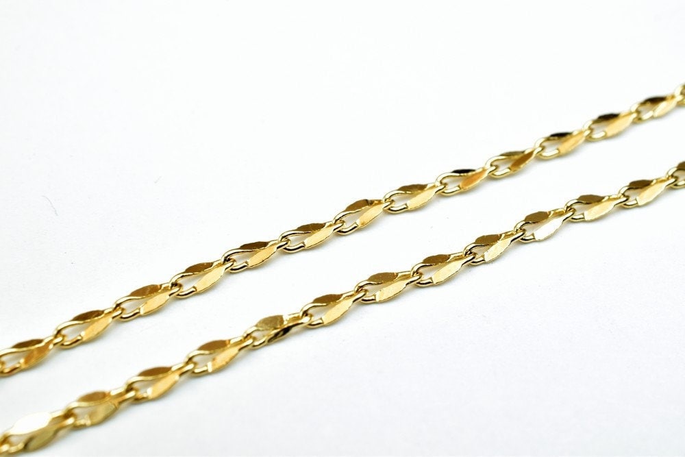 18k Gold Filled Alternative Chain: Pinkish Gold - , Durable Finish, Jewelry Crafting Supply