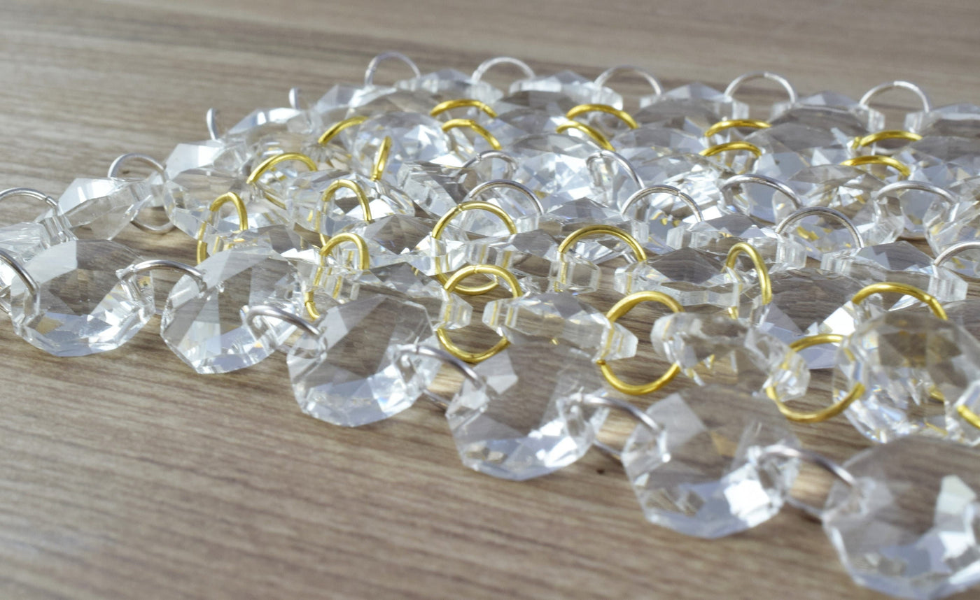 14mm 1 Yard Crystal Glass Beaded Garland for Wedding Centerpiece Decorations, Party Decor, Gold,Silver Crystal Bead Garlan...