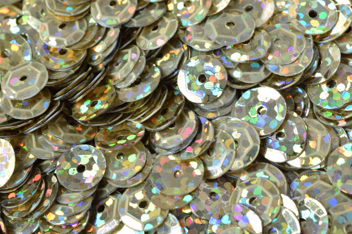 6mm Light Gold Brassy Cup Iridescent Sequins Sheen Round Sequins/Loose Paillettes,Wholesale Sequins,Shimmering Sequin Appa...