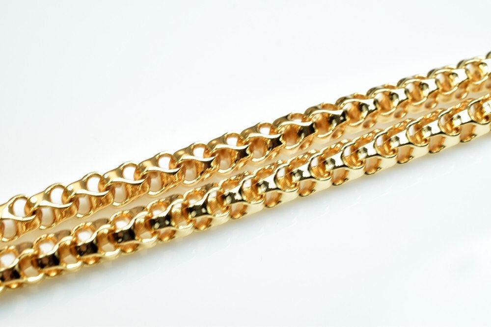 Gold Filled EP Chain 18KT Gold Filled Size 18.75" Inch Long 4mm Width 4mm Thickness For Jewelry Making Item #CG395 jewelry...