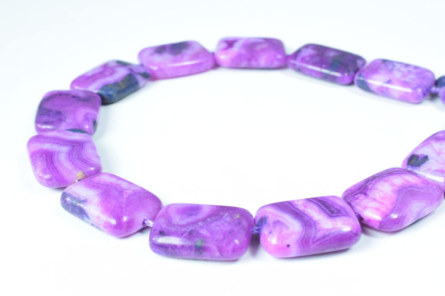 Charoite Agate Square Beads, 1 strand of 23pcs, 14x20mm,1mm hole opening, Wholesale rectangle beads, Charoite Beads, Gemst...