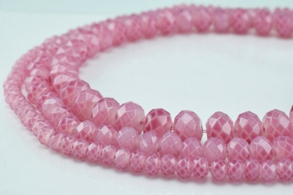 Glass Donut Rondelle Faceted Beads for Jewelry, Decoration, Chandelier 3x4mm and 6x8mm. 2 Sizes Group 60 PCs each Item#789...