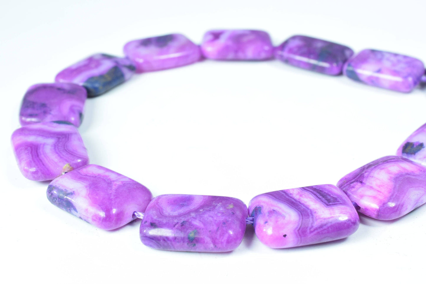 Charoite Agate Square Beads, 1 strand of 23pcs, 14x20mm,1mm hole opening, Wholesale rectangle beads, Charoite Beads, Gemst...