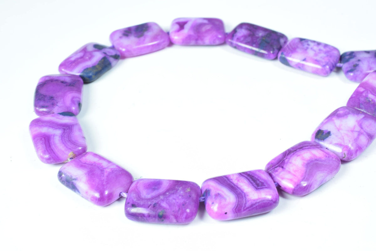 Charoite Agate Square Beads, 1 strand of 23pcs, 14x20mm,1mm hole opening, Wholesale rectangle beads, Charoite Beads, Gemst...