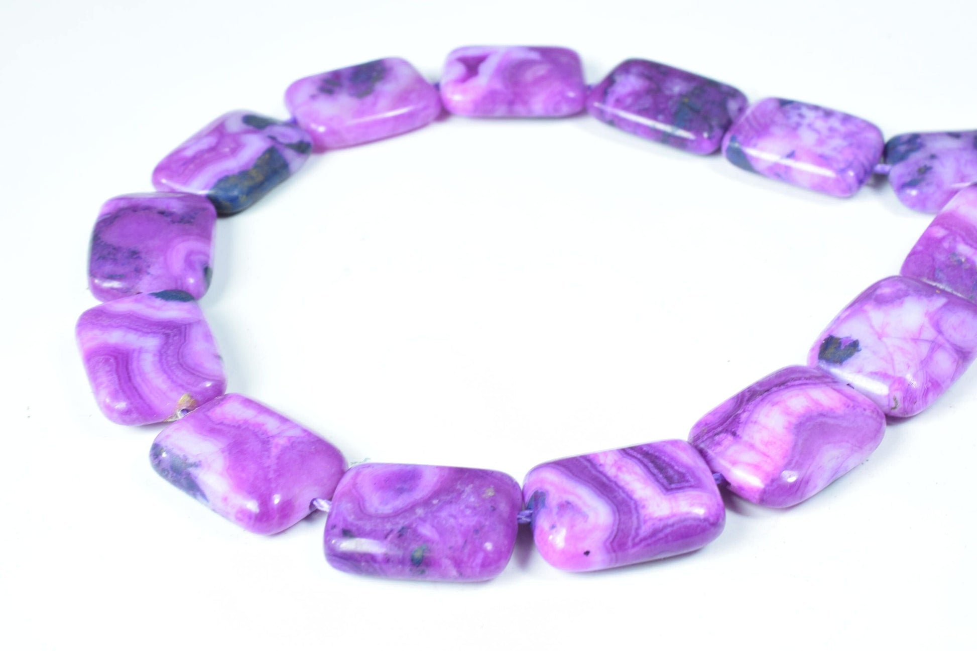 Charoite Agate Square Beads, 1 strand of 23pcs, 14x20mm,1mm hole opening, Wholesale rectangle beads, Charoite Beads, Gemst...