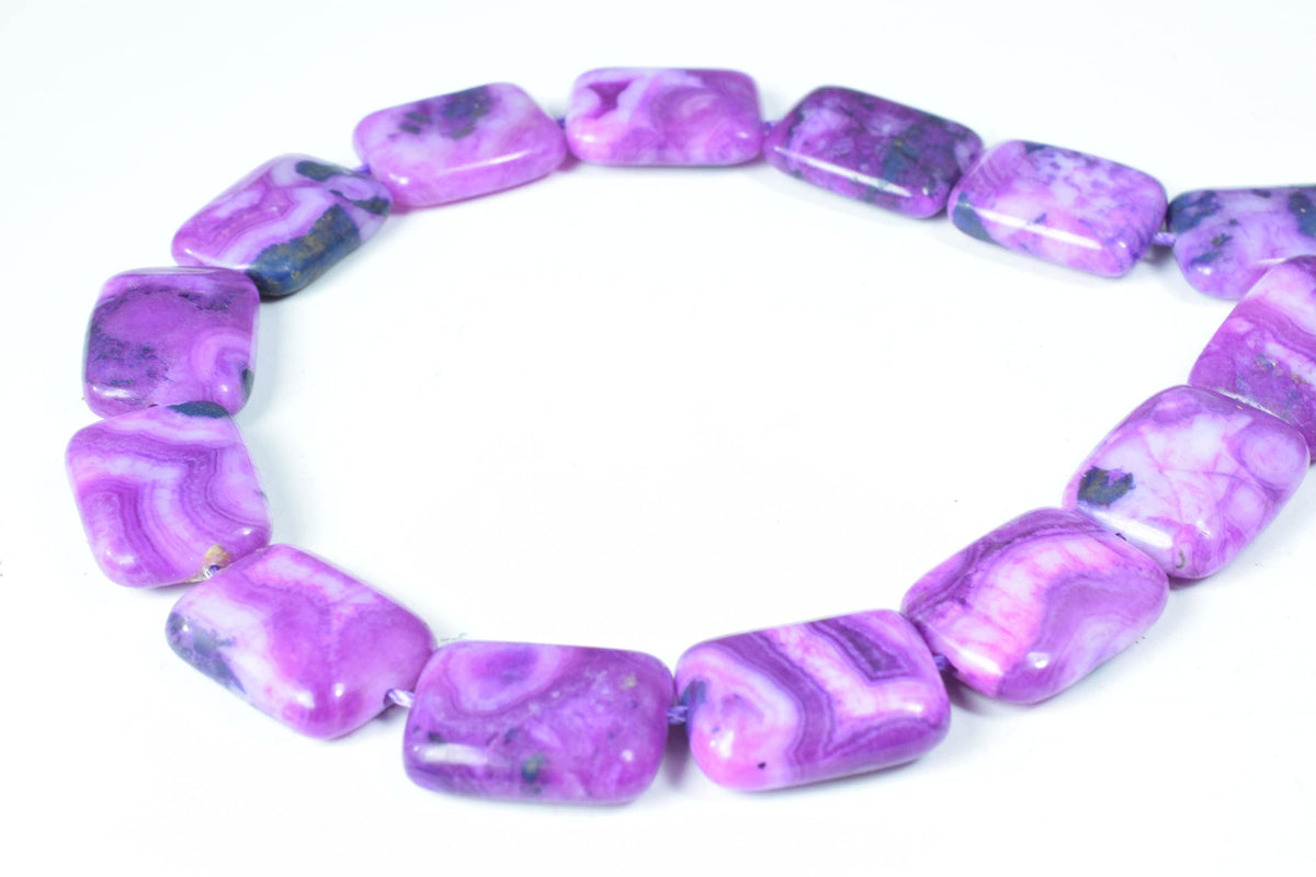 Charoite Agate Square Beads, 1 strand of 23pcs, 14x20mm,1mm hole opening, Wholesale rectangle beads, Charoite Beads, Gemst...