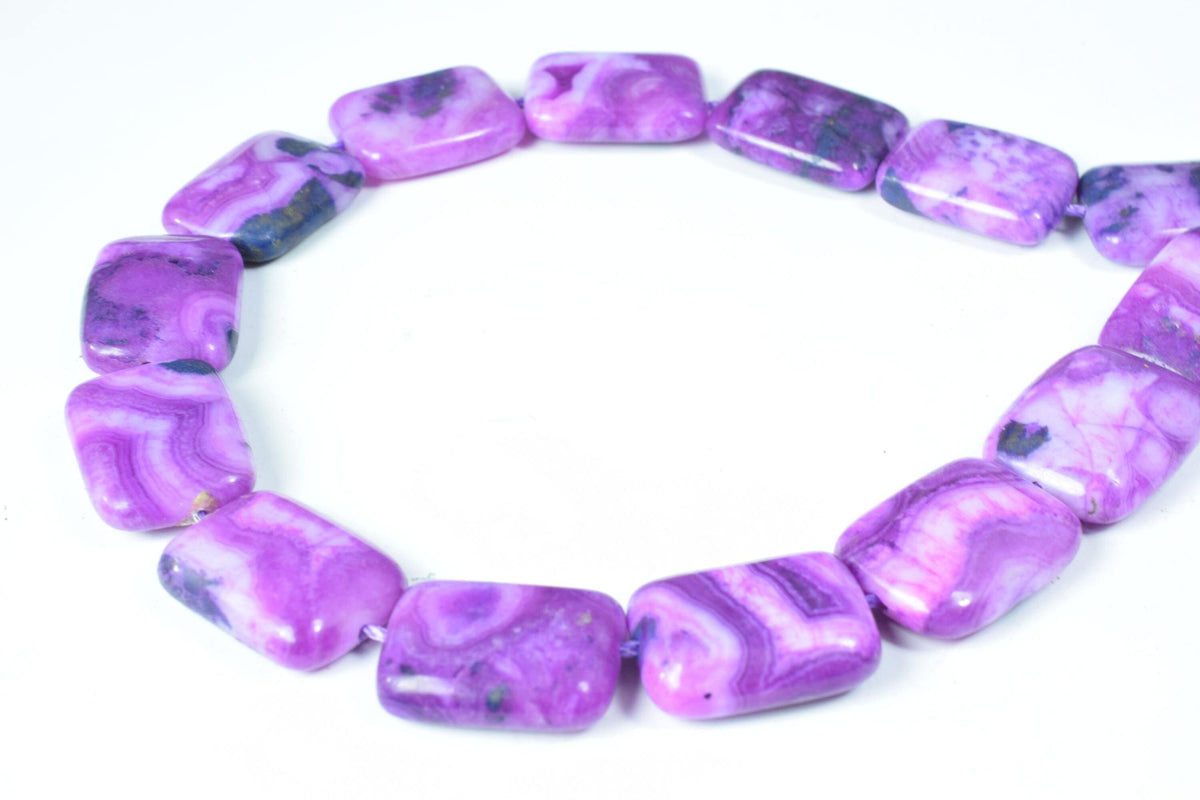 Charoite Agate Square Beads, 1 strand of 23pcs, 14x20mm,1mm hole opening, Wholesale rectangle beads, Charoite Beads, Gemst...