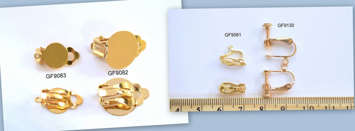 Gold Filled Look, EP Screwback/ Clip/ Hook Earring Findings jewelry making supplies