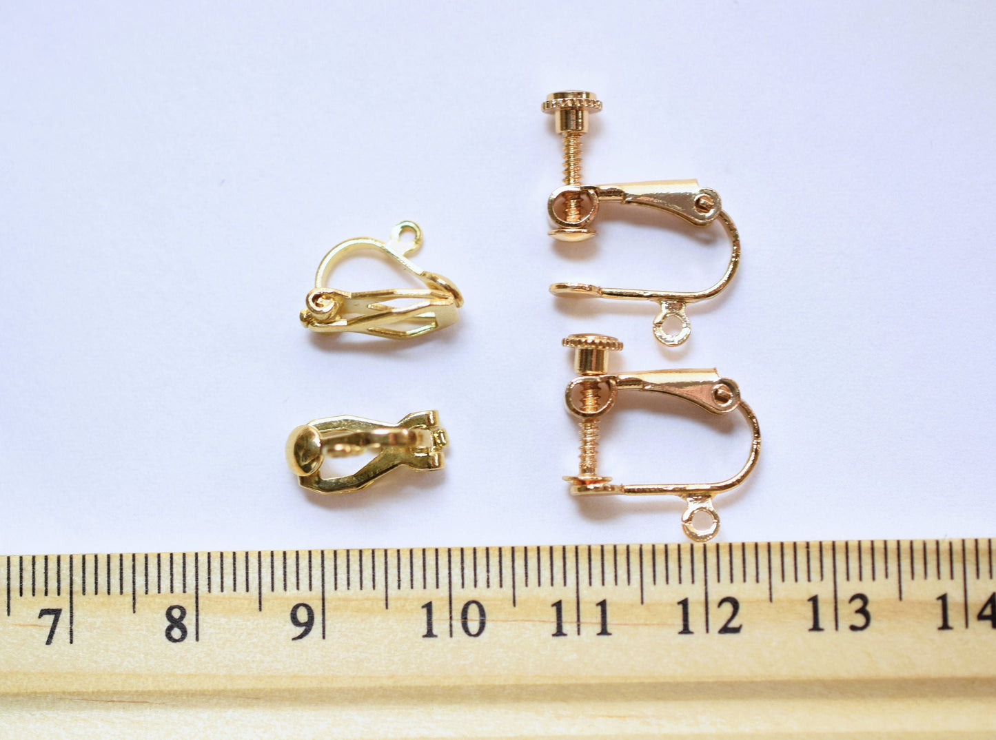 Gold Filled Look, EP Screwback/ Clip/ Hook Earring Findings jewelry making supplies - detail image 3