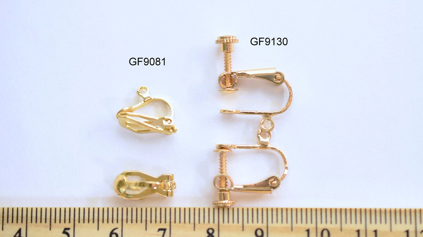 Gold Filled Look, EP Screwback/ Clip/ Hook Earring Findings jewelry making supplies - detail image 5