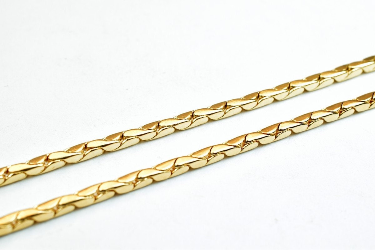 18K Pinky Gold Filled Look, EP tarnish resistant Chain Size 17.25" Long 1.5mm Width 1.5mm Thick  CG297 jewelry making supp...