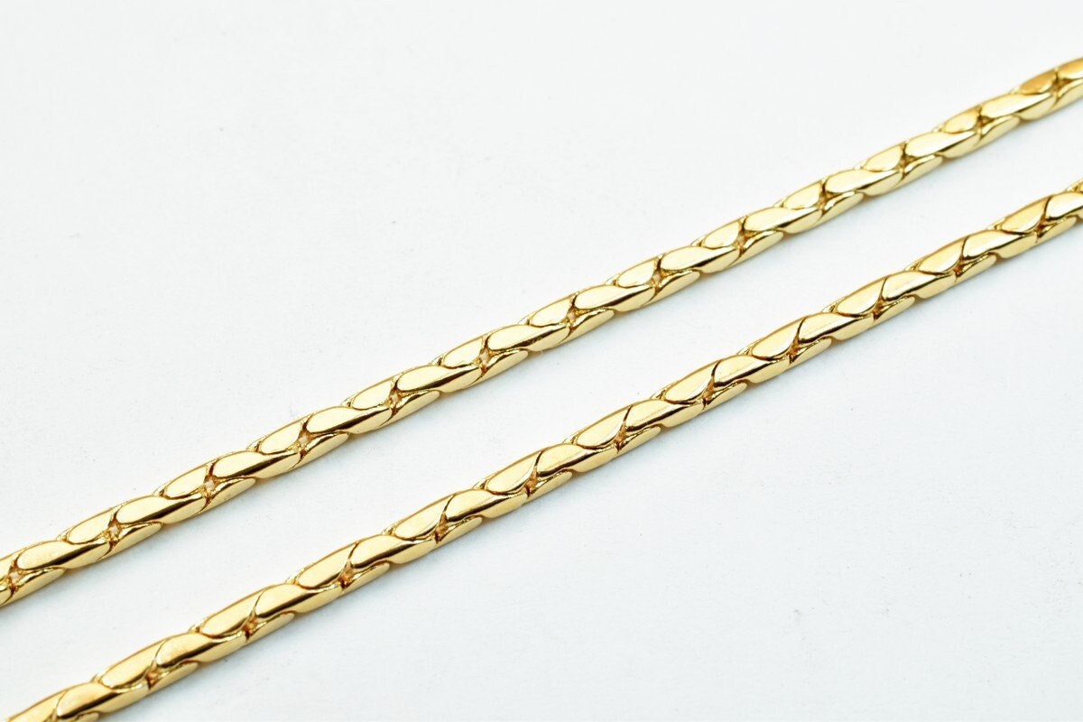 18K Pinky Gold Filled Look, EP tarnish resistant Chain Size 17.25" Long 1.5mm Width 1.5mm Thick  CG297 jewelry making supp...