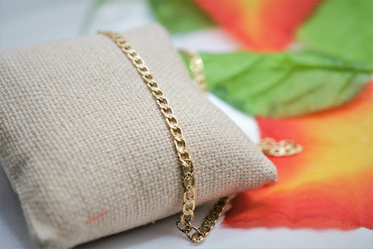 18" inch 18k Gold Filled Look, EP cuban diamond cut chain width 4mm/thickness 1mm jewelry making supplies