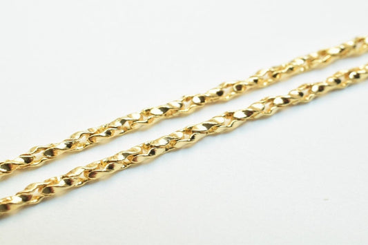 18K Pinky Gold Filled Look, EP Chain Size 17" 2mm Thick  CG319 jewelry making supplies