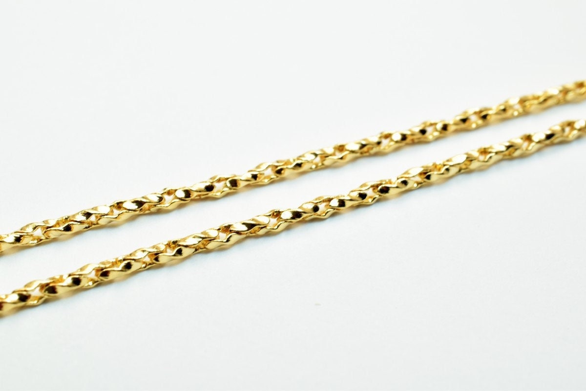 18K Pinky Gold Filled Look, EP Chain Size 17" 2mm Thick  CG319 jewelry making supplies - detail image 3