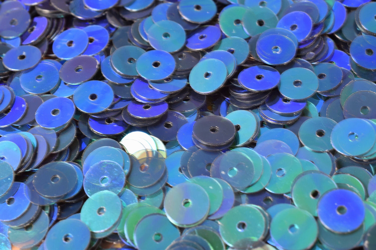 Teal Green Shiny Round Sequins: Iridescent Sheen, 3/4/6mm Sizes | Loose Paillettes, Lightweight Craft Supply, 2000pcs Bulk