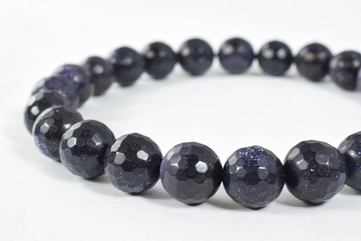 10mm Blue Sandstone faceted round beads, Sold by 1 strand, Night Sky Blue Sandstone Beads Grade AAA Gemstone Micro Faceted...