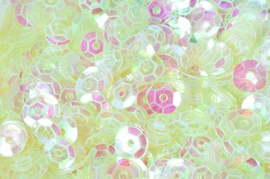 Neon Milky Clear Iridescent Sequins: Sparkling Sheen Round Shapes - Loose, 3/4/6mm Sizes, Lightweight for Fashion & Crafting