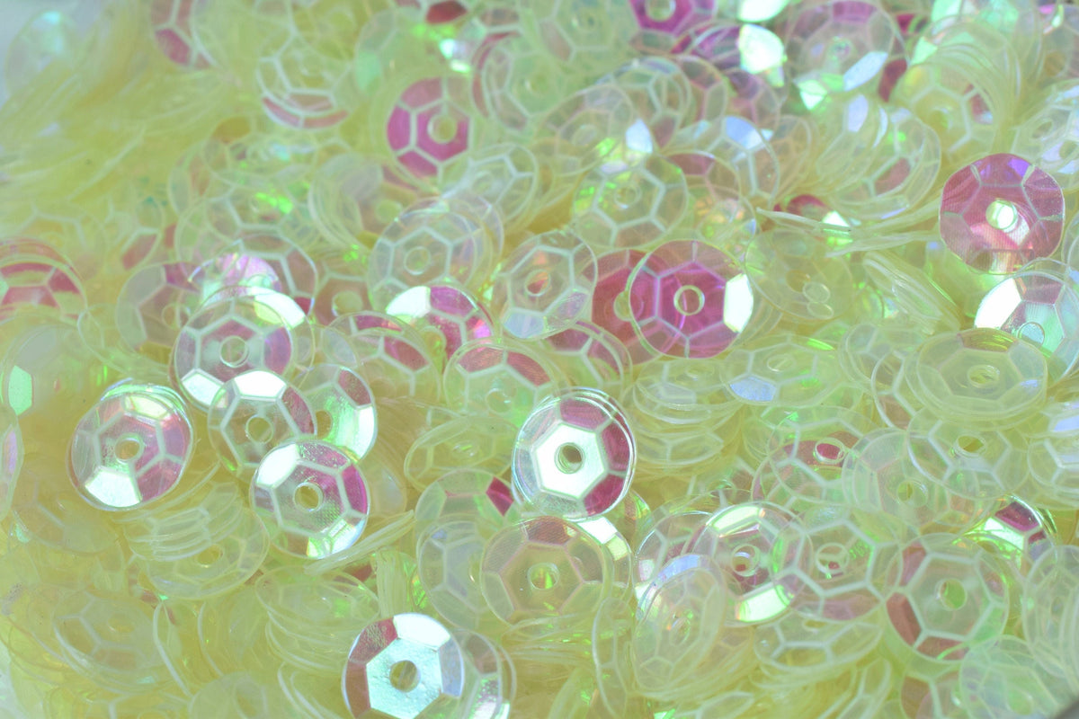 3/4/6mm Neon Milky Clear Iridescent Sequins Sheen Round Sequins/Loose Paillettes,Wholesale Sequins,Shimmering Sequin Appar...