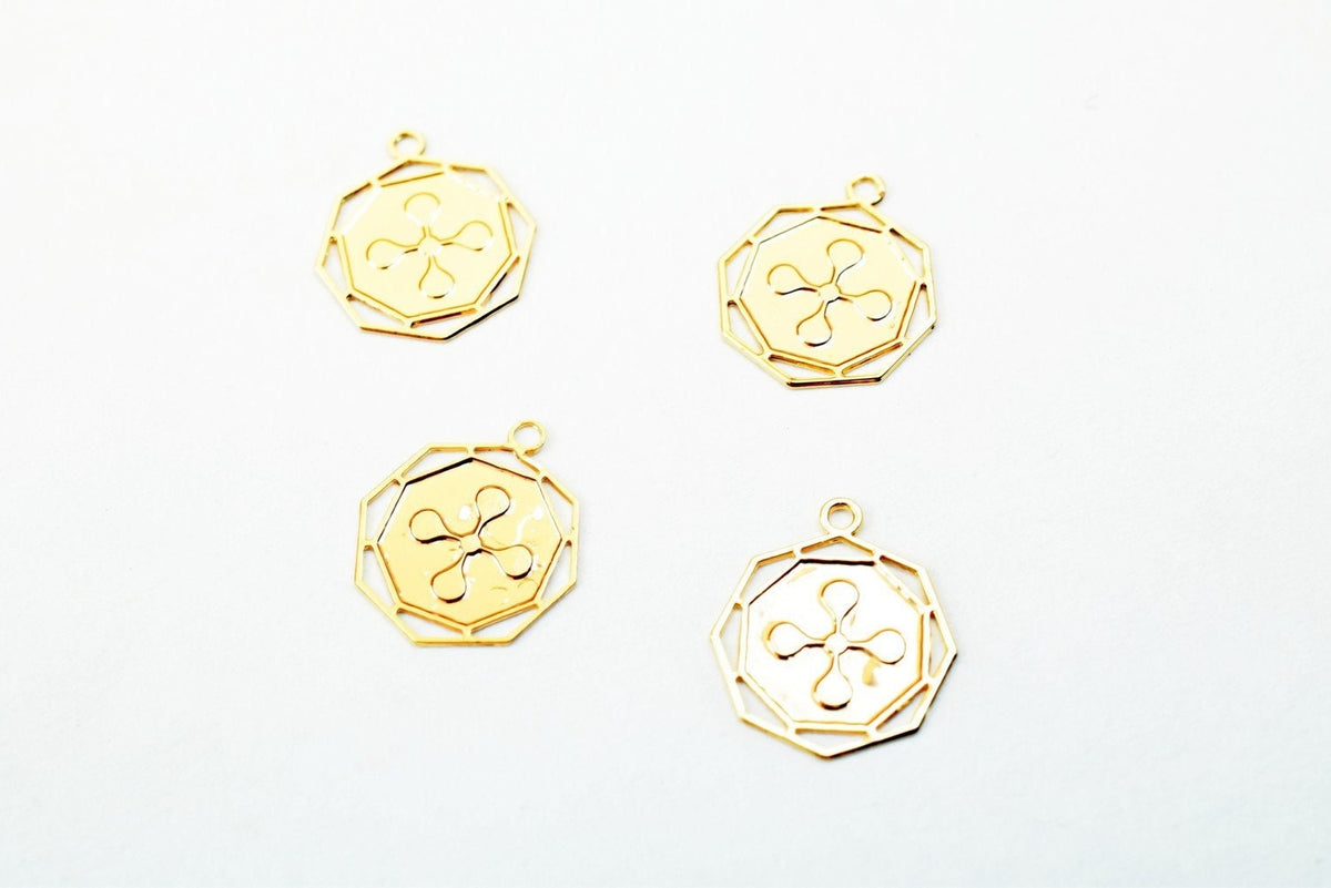6 PCs Dainty Thin 18K Pinky as as Gold Filled* tarnish resistant Cross Charm Pendant Size 10x9mm Thickness 0.25mm For Jewe...