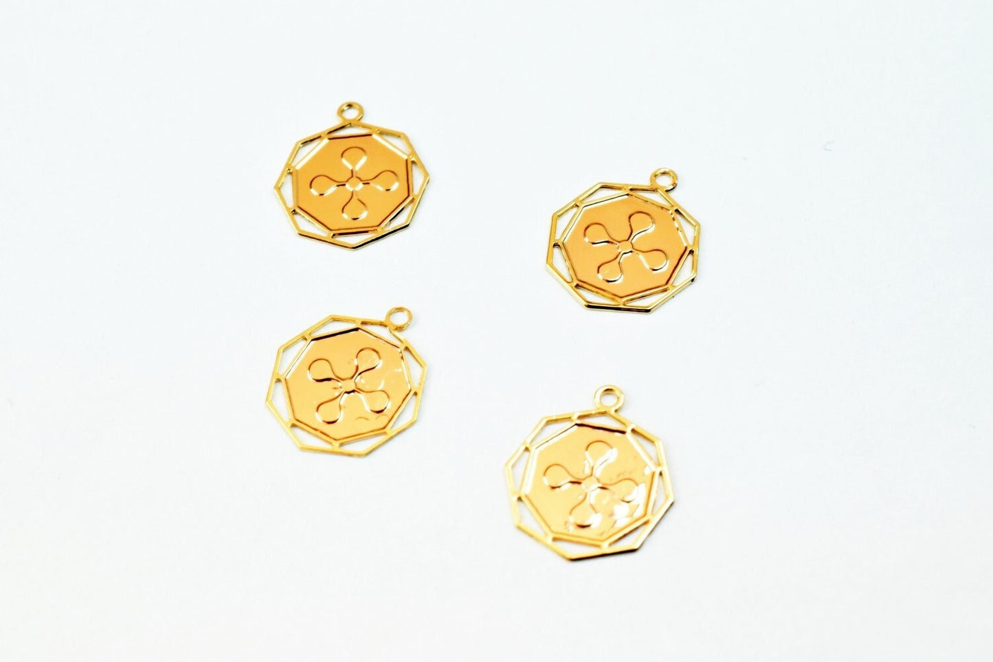 6 PCs Dainty Thin 18K Pinky as as Gold Filled* tarnish resistant Cross Charm Pendant Size 10x9mm Thickness 0.25mm For Jewe...