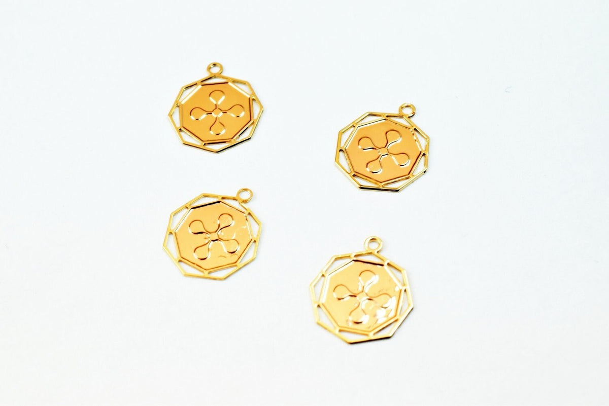 6 PCs Dainty Thin 18K Pinky as as Gold Filled* tarnish resistant Cross Charm Pendant Size 10x9mm Thickness 0.25mm For Jewe...